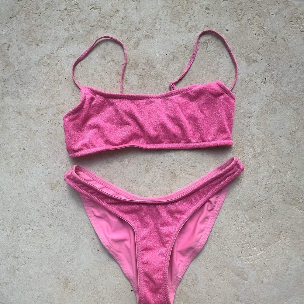 Triangl Swimwear Pink Bikini Set High-Cut Minimalist Design